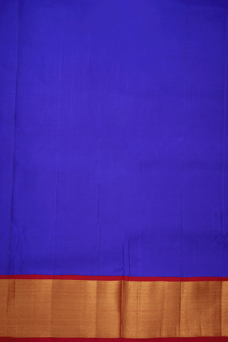 Contrast Border Indigo Blue Kanchipuram Nine Yards Silk Saree