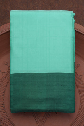 Contrast Plain Border Mint Green Kanchipuram Silk Saree