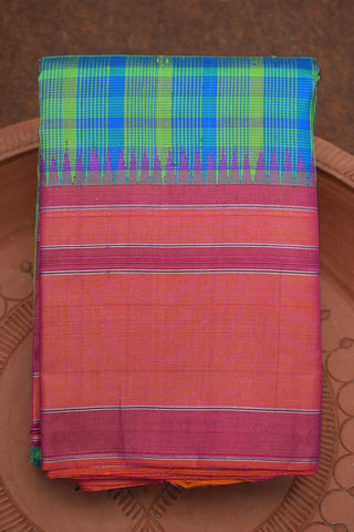 Contrast Border Multicolor Kanchipuram Silk Saree