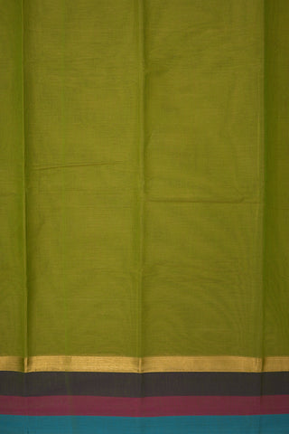 Contrast Border Pear Green Kanchi Cotton Saree