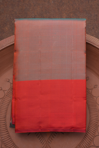 Contrast Border Plain Dual Tone Kanchipuram Silk Saree