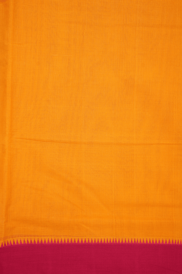 Contrast Border Plain Honey Orange Mangalagiri Cotton Saree