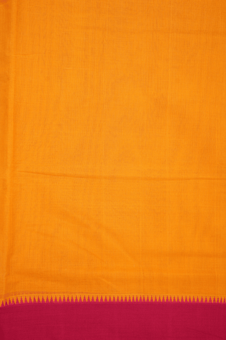 Contrast Border Plain Honey Orange Mangalagiri Cotton Saree
