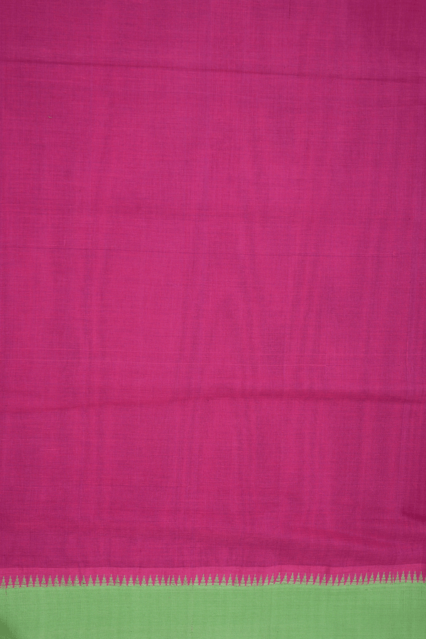 Contrast Border Plain Mulberry Pink Mangalagiri Cotton Saree