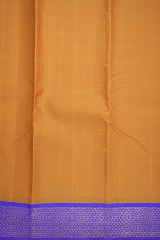Contrast Border Plain Ochre Orange Kanchipuram Silk Saree