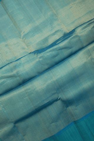Contrast Silk Border Plain Navy Blue Gadwal Cotton Saree
