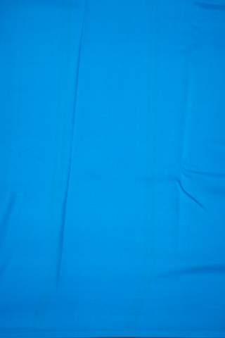 Contrast Border Plain Navy Blue Mysore Silk Saree