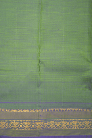 Contrast Border Plain Parrot Green Kanchipuram Silk Saree