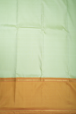 Contrast Border Plain Pastel Green Kanchipuram Silk Saree