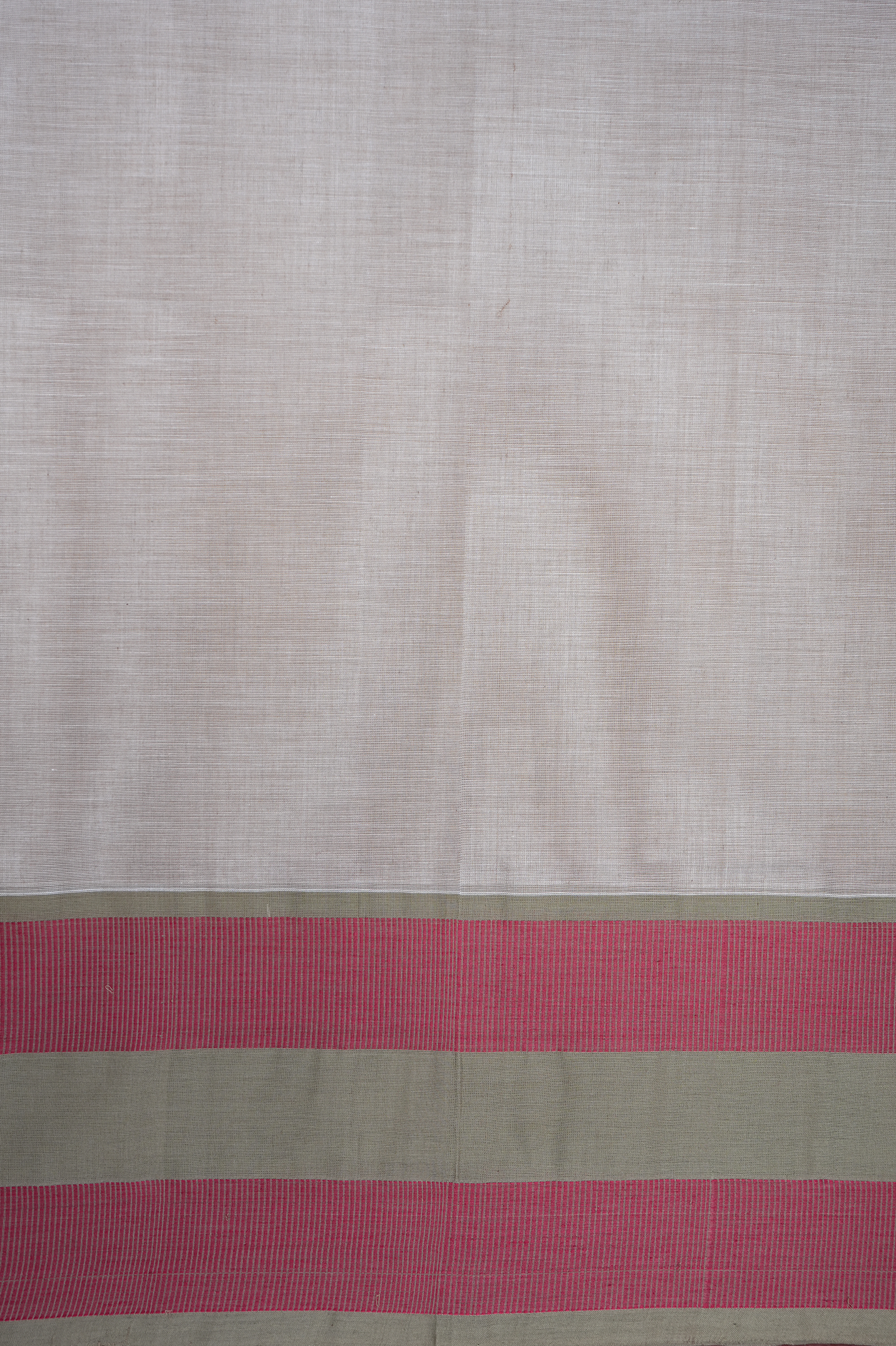 Contrast Border Plain Pastel Khaki Coimbatore Cotton Saree