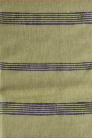 Contrast Border Plain Pastel Yellow Bengal Cotton Saree