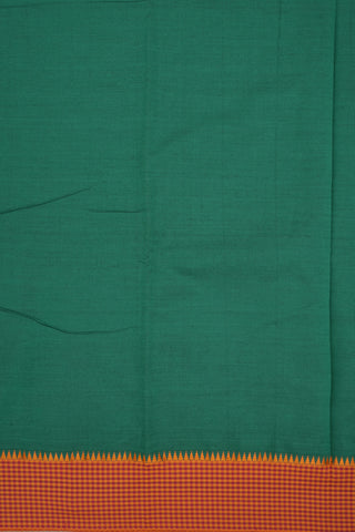 Contrast Border Plain Emerald Green Dharwad Cotton Saree