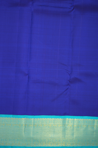 Contrast Border Plain Royal Blue Kanchipuram Silk Saree
