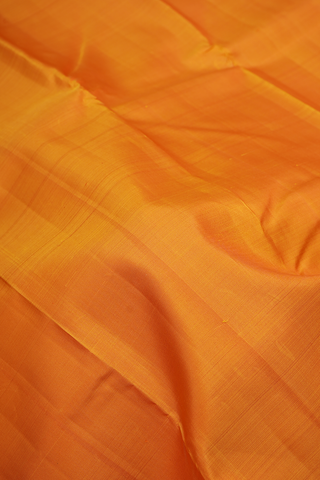 Contrast Border Plain Royal Orange Kanchipuram Silk Saree