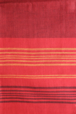Contrast Border Plain Scarlet Red Bengal Cotton Saree