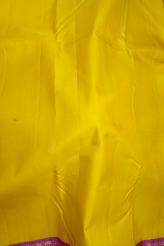 Contrast Border Plain Sunflower Yellow Kanchipuram Silk Saree