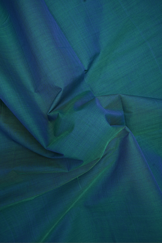 Contrast Border Plain Teal Blue Coimbatore Cotton Saree
