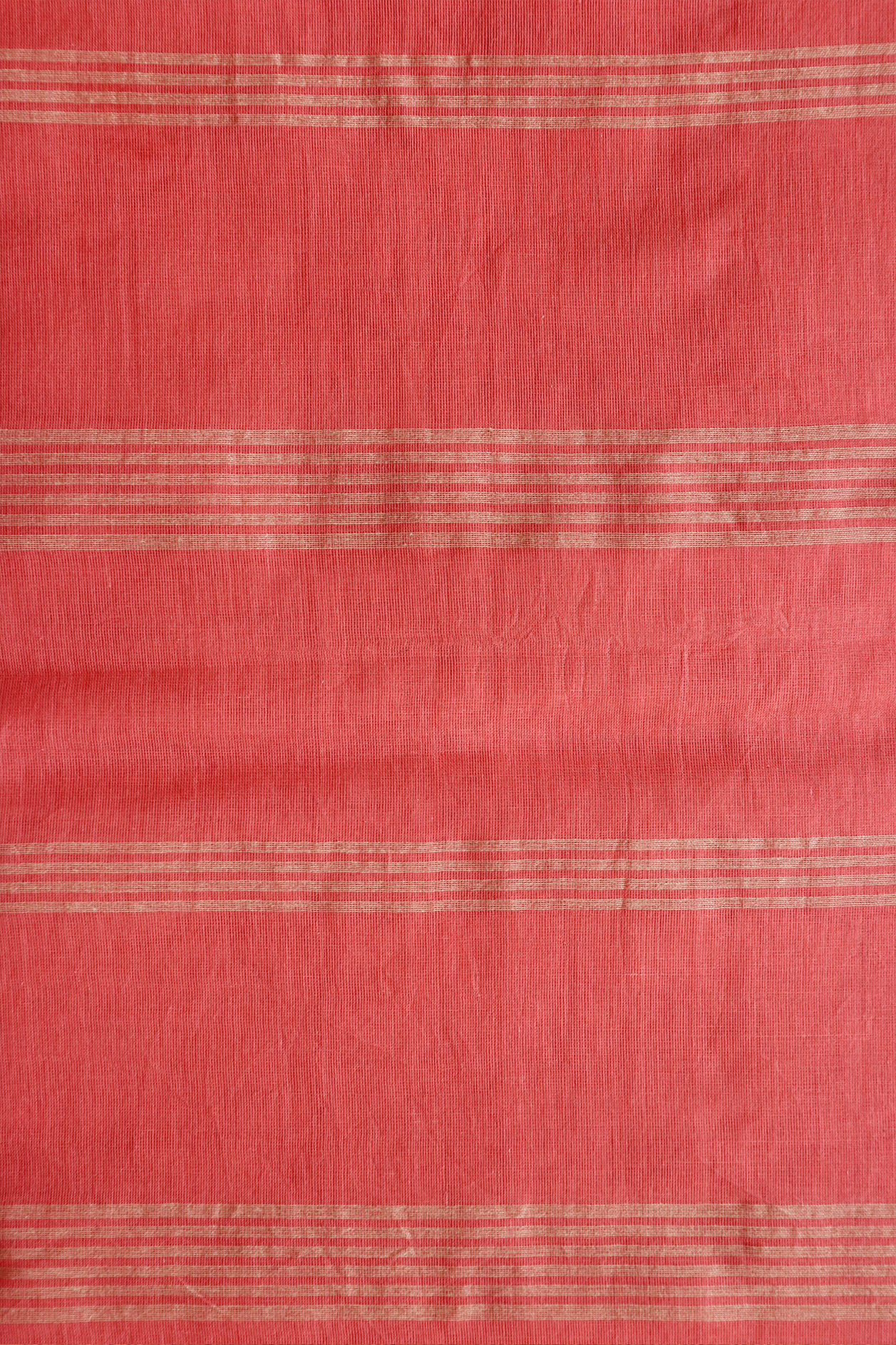 Contrast Border Plain Tulip Pink Bengal Cotton Saree