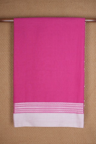 Contrast Border Rani Pink Bengal Cotton Saree