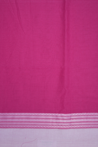 Contrast Border Rani Pink Bengal Cotton Saree