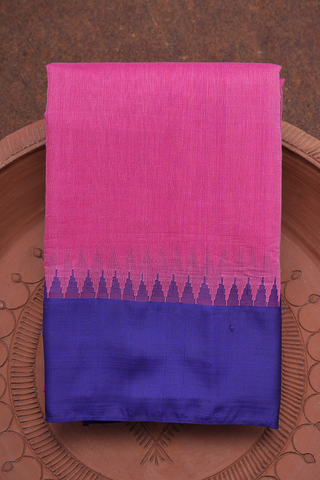 Contrast Border Rani Pink Gadwal Cotton Saree