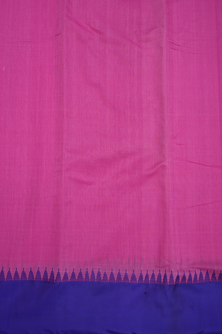 Contrast Border Rani Pink Gadwal Cotton Saree