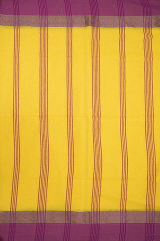 Contrast Border Royal Yellow Bengal Cotton Saree