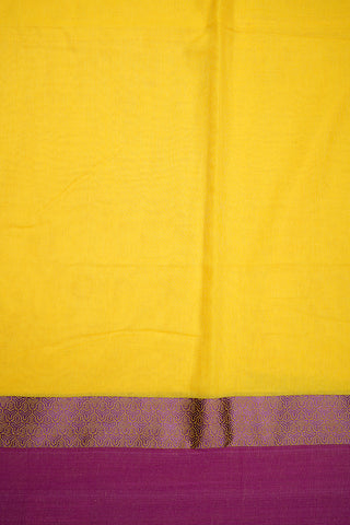 Contrast Border Royal Yellow Bengal Cotton Saree