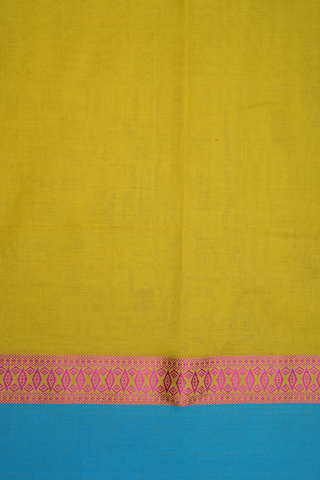 Contrast Border Sunflower Yellow Bengal Cotton Saree