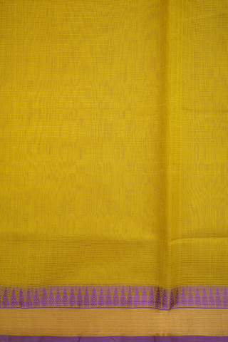 Contrast Border Sunflower Yellow Traditional Silk Cotton Saree