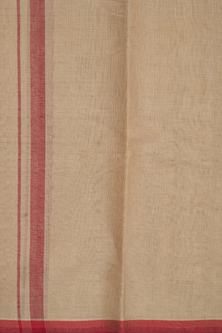 Contrast Border Tan Brown Cotton Dhoti Angavastram Set