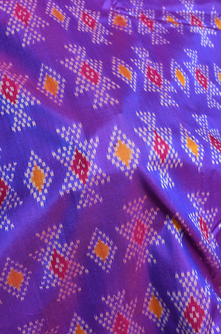 Contrast Border Violet Pochampally Silk Saree