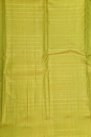 Contrast Border With Silver Zari Tissue Sage Green Kanchipuram Silk Saree