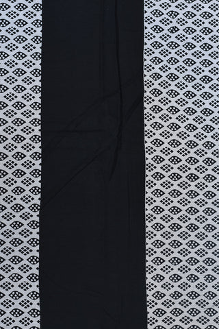 Contrast Border With Small Lines Black Printed Cotton Saree