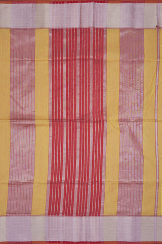 Contrast Border Yellow Maheswari Silk Cotton Saree