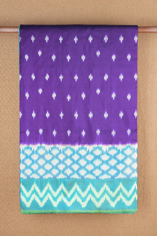 Contrast Chevron Border Purple Pochampally Handloom Silk Saree