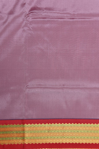 Contrast Diamond Zari Border In Plain Dusty Lavender Kalyani Cotton Saree