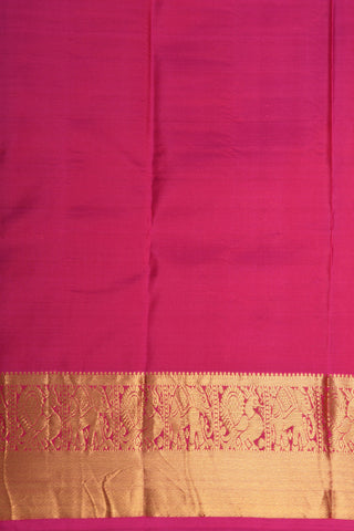 Contrast Elephant And Annam Border With Diamond Butta Manthulir Color Kanchipuram Silk Saree