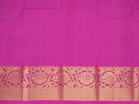 Contrast Floral Zari Border With Paisley Motifs Purple Pavadai Sattai Material
