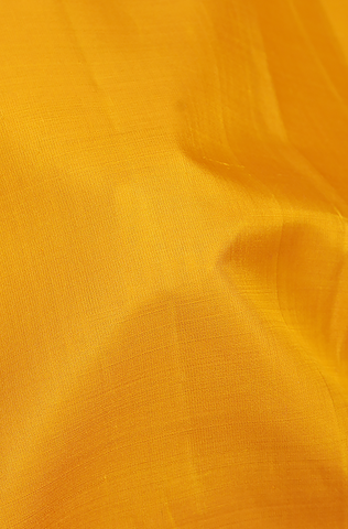 Contrast Korvai Border Mustard Yellow Kanchipuram Silk Saree
