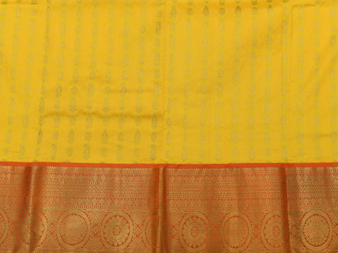 Contrast Korvai Border Yellow Pavadai Sattai Material