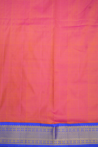Contrast Korvai Zari Border Coral Pink Nine Yards Silk Saree