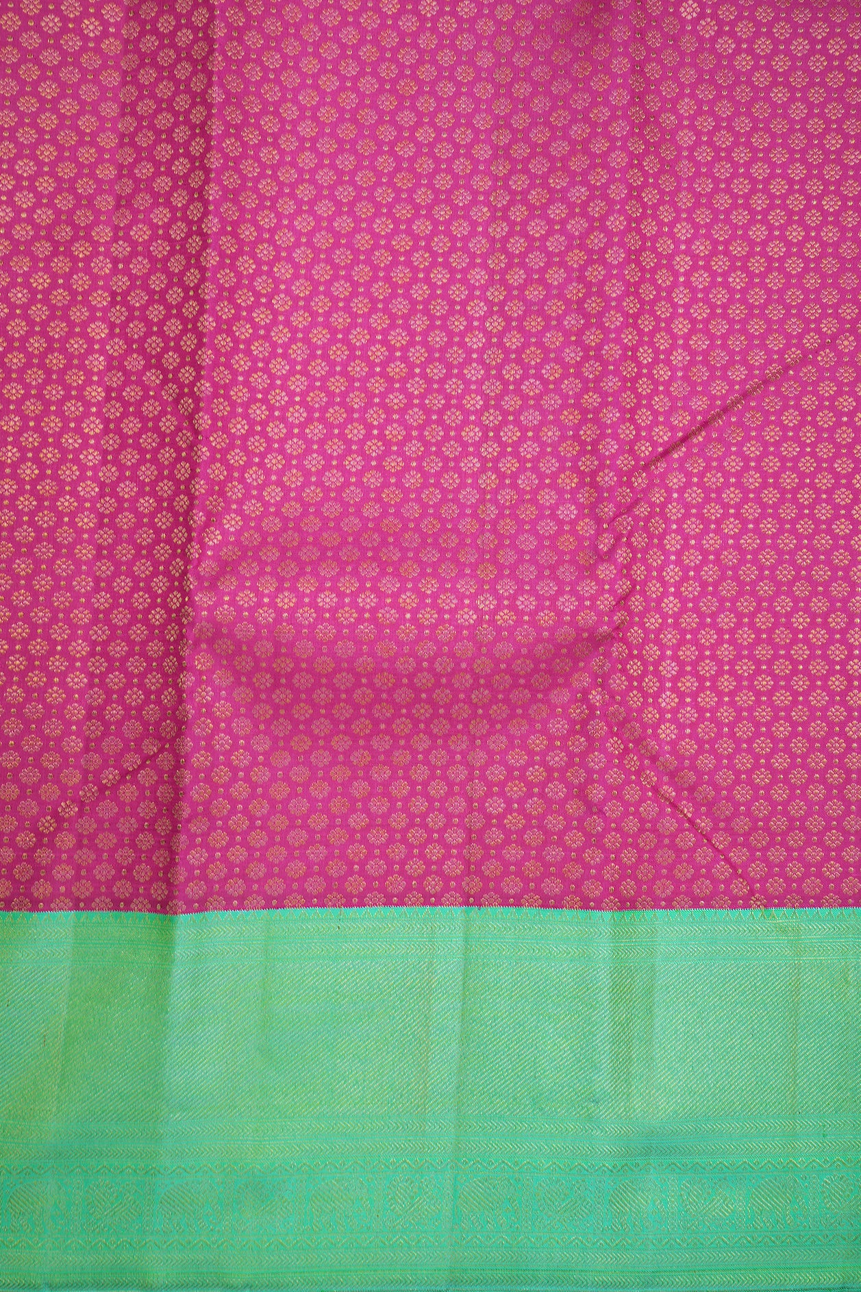 Contrast Korvai Zari Border Magenta Kanchipuram Silk Saree
