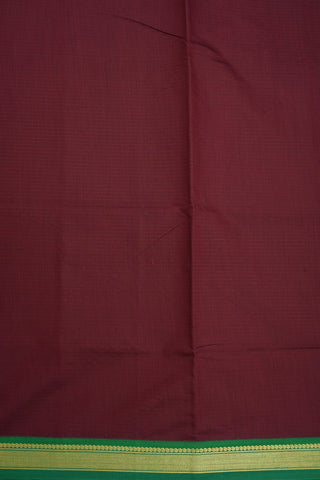 Contrast Kuyil Kann And Paisley Zari Border Berry Red Kalyani Cotton Saree
