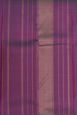 Contrast Muthu Seer Border With Thread Work Stripes Magenta Pink Kanchipuram Silk Saree