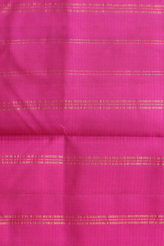 Contrast Paisley Border In Plain Watermelon Pink Nine Yards Kanchipuram Silk Saree