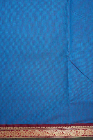 Contrast Paisley Zari Border Cobalt Blue Kalyani Cotton Saree