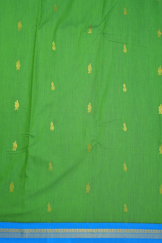 Contrast Paisley Zari Border Green Apoorva Semi Silk Saree