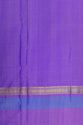 Contrast Rudraksh Border In Stripes Cobalt Blue Kanchipuram Silk Saree