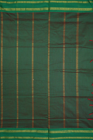 Contrast Rudraksh Zari Border Plain Purple Kalyani Cotton Saree